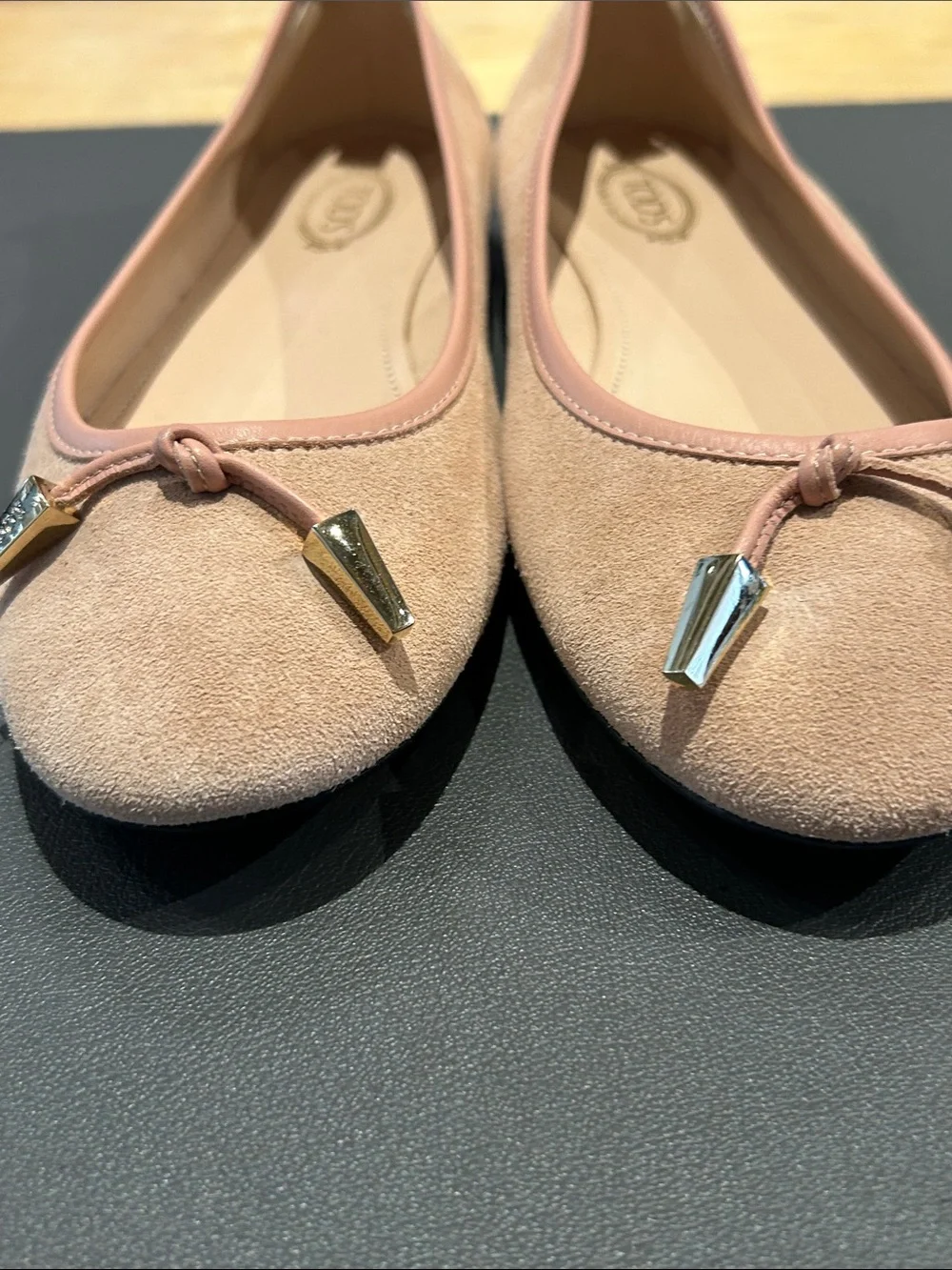 Tod's Pink Suede Ballet Flats